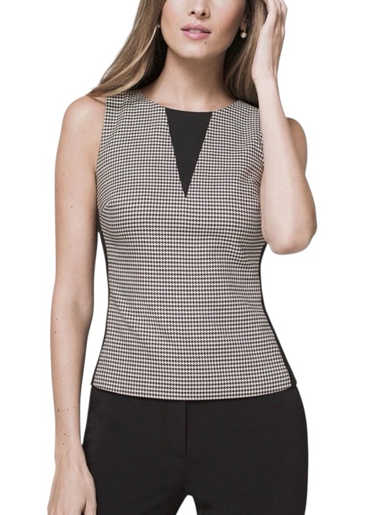 White House Black Market Tops - WHBM White House Black Market Houndstooth Sleeveless Top Size 12 EUC